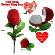 Velvet Red Rose Ring Box